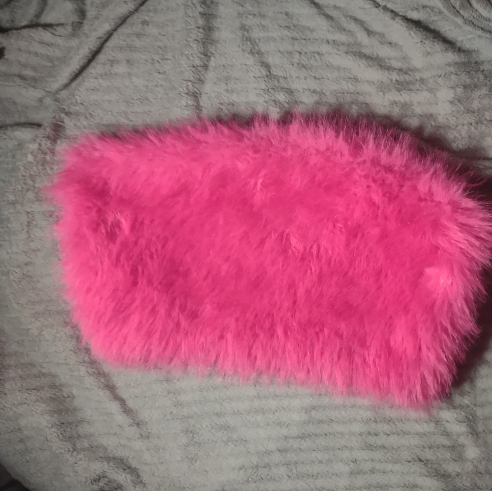 Pink fluffy tube top